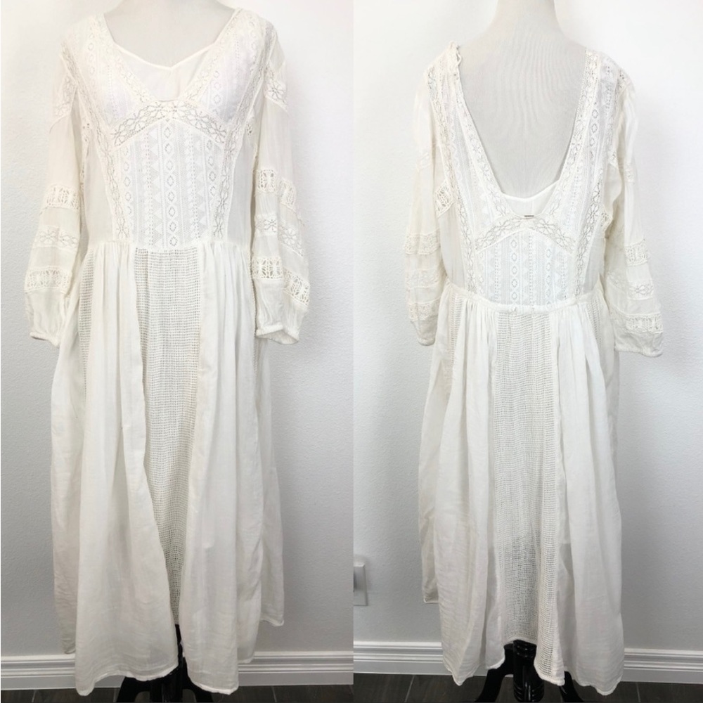 Free People Lace Peasant Maxi Dress